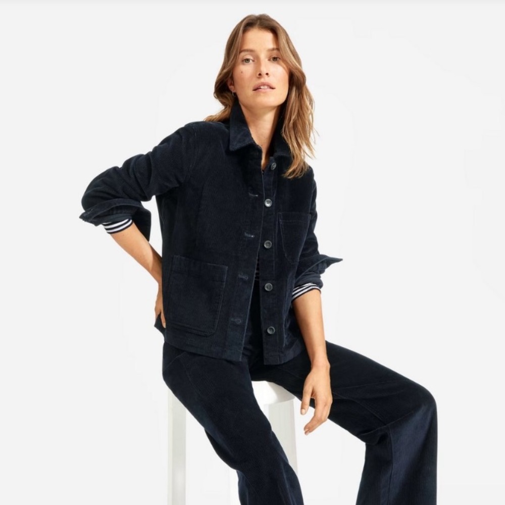Everlane navy corduroy chore coat